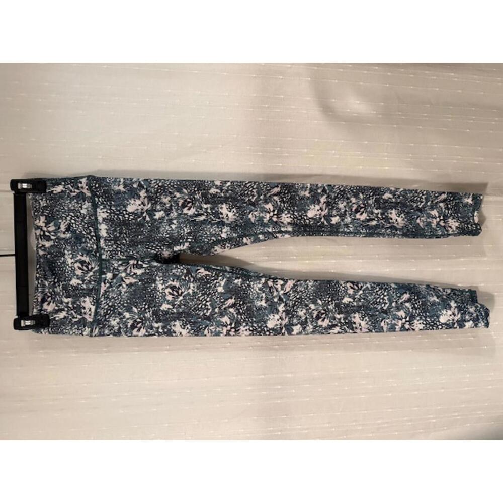 GAIAM WOMEN'S SIZE XS FULL LENGTH LEGGINGS BLUE/GREEN FLORAL ABSTRACT